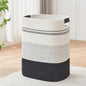 AINUOQI Laundry Basket with Handles - Blanket Basket & Hampers for Bedroom Aesthetic, Laundry Hamper & Blanket Storage for Living Room, Clothes Hamper, Tall, Large 17" x 14" x 22”, Black & White