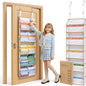 5 Tiers Adjustable Weekly Over Door Organizer with 10 Mesh Side Pockets, 44 lbs Weight Capacity Hanging Storage Organizer with Clear Window Kids Toys, Shoes, Diapers, Colorful