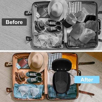 Hard Hat Case for Baseball Caps, Baseball Hat Organizer with Carrying Handle & Shoulder Strap, Hat Carrier Case for Travel, Baseball Hat Organizer Holder for 6 Baseball Caps, Black