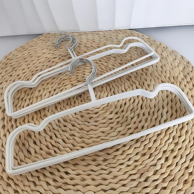 Non-Slip Rubber Pants Hangers,20 Pack Slim Thin Space-Saving Trouser Hanger,Rust-Free Closet Clothes Organizer for Slacks Scarf Ties,13.3inch