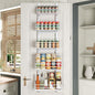 Adjustable 5-Tier Over the Door Pantry Organizer, Spice Rack, Narrow Hanging Shelf for Kitchen Storage and Organization (White)