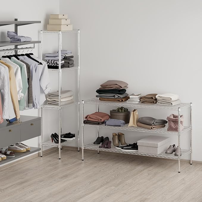 21" Deep x 60" Wide x 34" Height Wire Shelving Kit | 3-Tier | NSF Commercial Storage Rack Unit