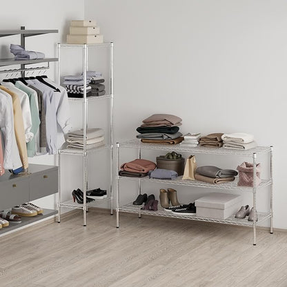 21" Deep x 60" Wide x 34" Height Wire Shelving Kit | 3-Tier | NSF Commercial Storage Rack Unit