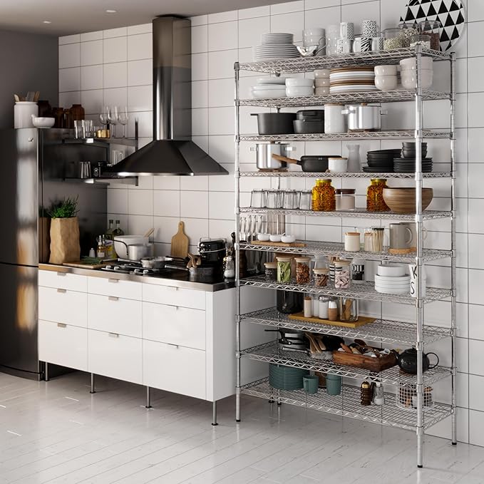 18" Deep x 48" Wide x 86" Height Wire Shelving Kit | 10-Tier | NSF Commercial Storage Rack Unit