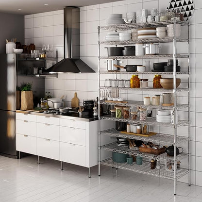 18" Deep x 48" Wide x 86" Height Wire Shelving Kit | 10-Tier | NSF Commercial Storage Rack Unit