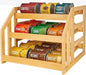 Bamboo Can Organizer for Pantry, 3 Tier Tilt Rack Holds 36 Cans, Adjustable Dividers, Sturdy Wood Soda Storage for Refrigerator, Spice Jar Holder, Cat Food Bin, Cabinet Countertop