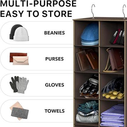Simple Houseware 20 Section Shelves Hanging Shoes Organizer Holder for Closet, Brown