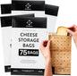 Formaticum - 75-Pack Cheese Storage Bags - 6.25 x 11 Wax Paper Bags to Keep Cheese or Charcuterie Fresh - Professional Grade Cheese Paper for Wrapping Cheese - Porous Brown Paper Bags From France
