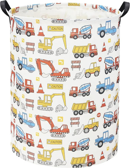 Kids Laundry Basket Baby Hamper for Nursery Boy Kids Hamper Cute Kids Toys Storage Bin Organizer Engineering Vehicle Room Decor for Home(Engineering Vehicle)