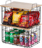 IRIS USA Wire Basket for Pantry Organizers and Storage, 2 Pack, Potato and Onion Storage, Easy Assembly, Stackable Storage Bins, Kitchen Cabinet Bathroom Shelf Organizers for Veggie, Fruit, Snack