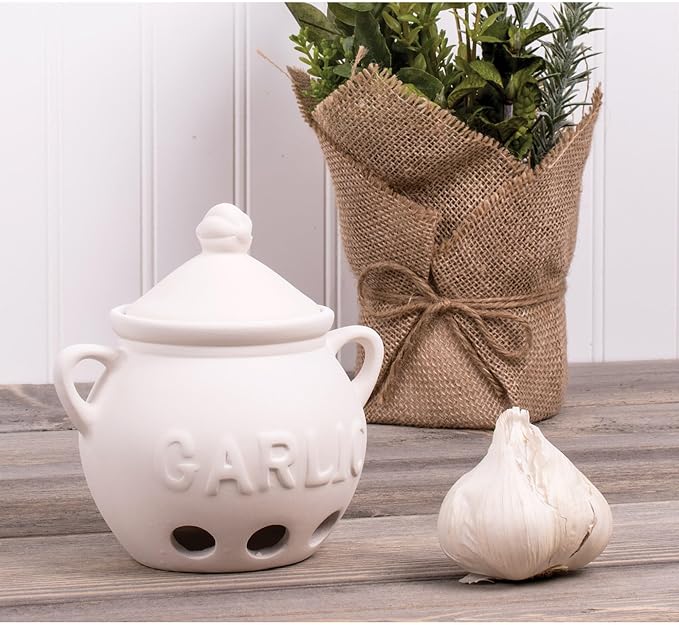 Fantes Garlic Keeper, Unglazed Earthenware Ceramic, The Italian Market Original since 1906