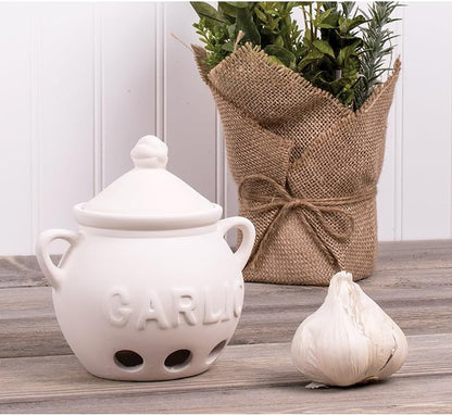 Fantes Garlic Keeper, Unglazed Earthenware Ceramic, The Italian Market Original since 1906