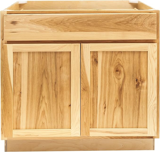 Quicklock RTA (Ready-to-Assemble) | Base Kitchen Cabinets - Shaker Style | Made in America (Rustic Hickory, 36" Wx34.5 Hx24 D Base)