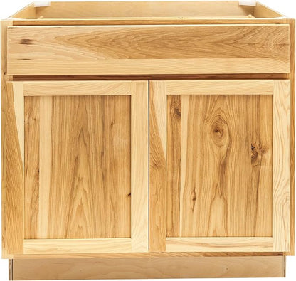 Quicklock RTA (Ready-to-Assemble) | Base Kitchen Cabinets - Shaker Style | Made in America (Rustic Hickory, 36" Wx34.5 Hx24 D Base)