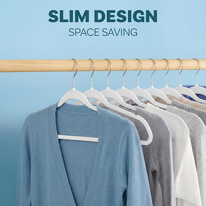 DEILSY™ White Hangers 50 Pack - Thin Slim Space Saving, Plastic Hangers, Non Velvet Plastic Hanger for Closet Organization Hanger for Clothes Adult