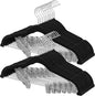 SONGMICS HOME Velvet Pants Hangers with Adjustable Clips, Non-Slip Space-Saving Clothes Hangers, 20 Pack, Shoulder Notches for Skirts, Black