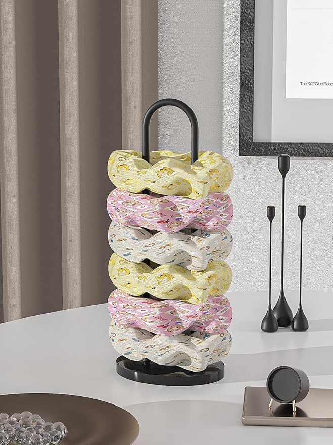 Scrunchie Holder,Hair Tie Organizer Holder,Hair Accessories Organizer Stand,Metal and Acrylic Combination Hair Accessory Storage Displays Holder (Black)