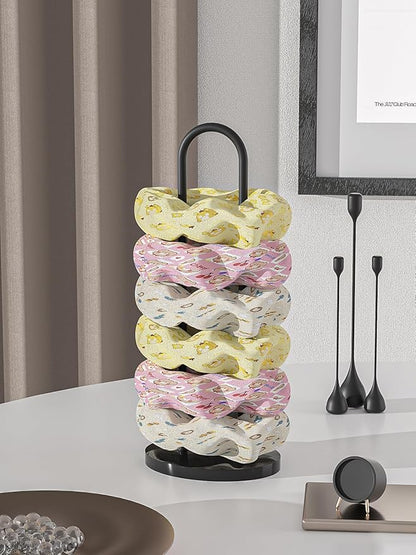 Scrunchie Holder,Hair Tie Organizer Holder,Hair Accessories Organizer Stand,Metal and Acrylic Combination Hair Accessory Storage Displays Holder (Black)