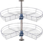 Dowell Base Cabinet Kidney Shape Dia.28 270° Lazy Susan, 2 Shelves, Kitchen Base Corner Cabinet Organizer (Chrome 4001 270 28)