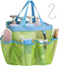F-color Mesh Shower Caddy Portable, Upgrade Deeper 7 Pockets Shower Bag Basket Bag Tote for College Dorm Room Toiletry Bathroom Essentials Gym Camp Quick Dry 2 handles with S Hook
