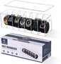Acrylic Belt Organizer with Dust Cover – Clear Belt Rack & Storage Box, 7-Compartment Belt Holder for Closet, Drawer or Wall Mount – Space Saving Tie & Accessory Organizer for Men & Women