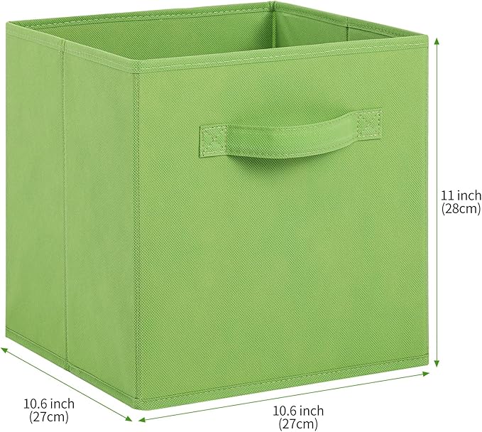 Stero Fabric Storage Bins 6 Pack Fun Colored Durable Storage Cubes with Fabric Handles Foldable Cube Baskets for Home, Kids Room, Closet and Toys Organization Multi Colors-1