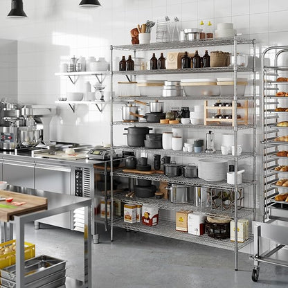 18" Deep x 60" Wide x 86" Height Wire Shelving Kit | 8-Tier | NSF Commercial Storage Rack Unit