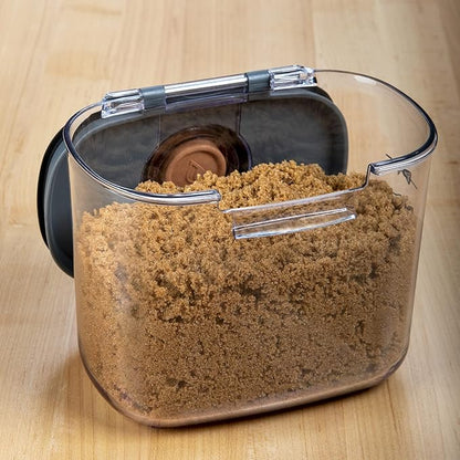 ProKeeper+ by Progressive International Clear Plastic Airtight Food Baker's Kitchen Storage Organization Container Canister Set with Magnetic Accessories (Brown Sugar 1.4-Quart)