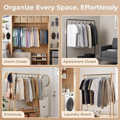 HOUSE DAY Black Plastic Hangers 30 Pack, Plastic Clothes Hangers with Built-in Strap Hooks, Space Saving Slim Hanger for Closet Organizers and Storage, Durable Clothing Hanger for Shirts Blouses Tops