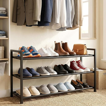 jessie 3-Tier Expandable Shoe Rack, Heavy Duty Metal Freestanding Shoe Shelf Storage Organizer for Entryway Closet Doorway (3 layer)