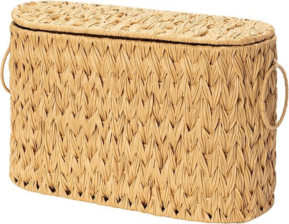 GRANNY SAYS Toilet Paper Storage Basket with Lid and Handle, Decorative Toilet Paper Holder, Waterproof Bathroom Organizers and Storage, Wicker Basket for Bathroom Storage