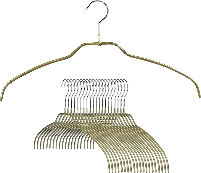 Mawa by Reston Lloyd Silhouette Ultra-Thin Series, Non-Slip Space Saving Shirt Hanger, Style 42/FT, Gold