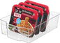 Oggi Stackable Storage Bin With Handle - Wide (12.5" x 8.5" x 3.5") - Ideal for Kitchen Organization, Pantry Storage, Fridge Organizing, Clear