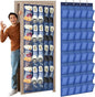 Windyun 40 Large Over the Door Hanging Shoe Organizer Navy Blue Mesh Pockets Shoe Rack for Closet Behind Door Hanger Storage Holder Nonslip for Cruise Essentials, Dorm Room Storage, Utility Room
