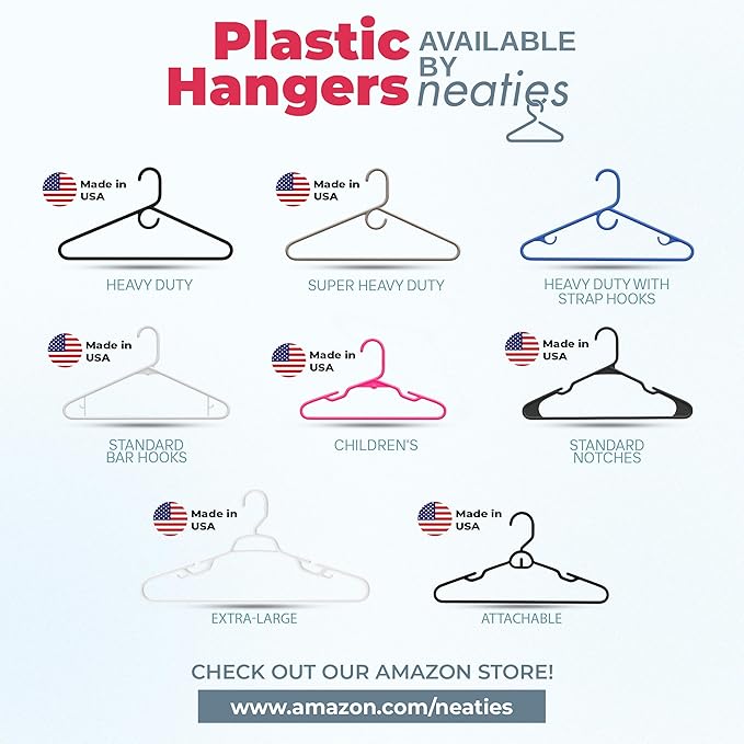 Large & Wide Heavy Duty Clothes Hangers 12 Pack – Made in USA – Ideal for Plus Size Clothing – 10lb Plastic Hangers with Notches for Oversized Adult Coats & Pants – Blue