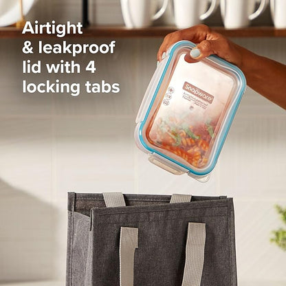 Snapware Food Storage Containers, Plastic, 8.5-Cup, Rectangular | Leakproof & Airtight | BPA-Free | Microwave & Dishwasher Safe | Pack of 6