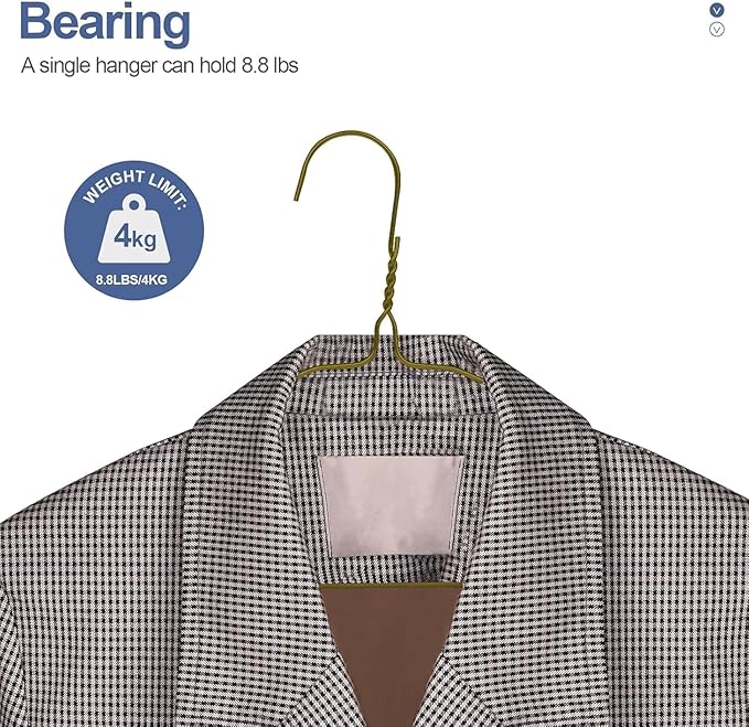 SPECILITE Wire Hangers 150 Pack, Metal Wire Clothes Hanger Bulk for Coats, Space Saving Metal Hangers 16.7 Inch Ultra Thin Non Slip with Groove, for Standard Size Suits, Shirts, Pants, Skirts-Bronze