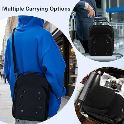 Hat Carrier & Washer Combo – Hard Travel Hat Case for 6 Baseball Caps, Adjustable Shoulder Strap & Handle, Durable Hat Organizer for Men，Women – Perfect Hat Carrier for Travel, Home，Outdoor