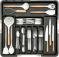 Spaclear Silverware Organizer Expandable Kitchen Utensil Drawer Organizer Large BPA Free Adjustable Cutlery Silverware Tray for Spoons Forks Knives Storage Divider for Kitchen Flatware 6-9 Slots Black