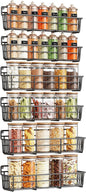 Mystozer Spice Rack wall mounted 6 Pack, Space-Saving Spice Organizer for Spice Jars and Seasonings,Screw or Adhesive Hanging Spice Rack Organizer for Your Kitchen Cabinet,or Pantry Door