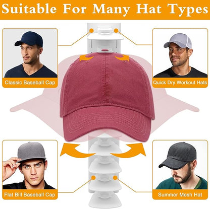 Hat Racks for Baseball Caps,Hats Rack Organizer Hold Up to 20 Hats,Hat Organizer for Baseball Caps Hat Holder Storage Display Adhesive/Wall Drilled for Wall,Door,Closet,Hat Racks for wall (1PK, White)