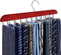 Tie Rack Hanger for Closet, 2 in 1 Belt Tie Hangers with 20 Folding Hooks, 360 Degree Rotating Wooden Tie Holder Organizer for Men Ties Belts Scarves Tank Tops Accessories, Walnut (1 Pack)