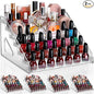 Jetec 2 Pcs 7 Tiers Style Acrylic Card Display Stand Sunglasses Organizer Nail Polish Holder Versatile Display for Trading Cards Greeting Card Stand Essential Oils Cosmetic Eyewear Rack