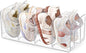 HBlife Clear Acrylic Kids Shoe Rack for Closet Organizers and Storage, Small Shoe Rack 4 Sections Toddler Baby Shoe Storage Organizer Stackable Shoe Shelf,Desk File Sorter Book Purse Organizer(1 Pack)