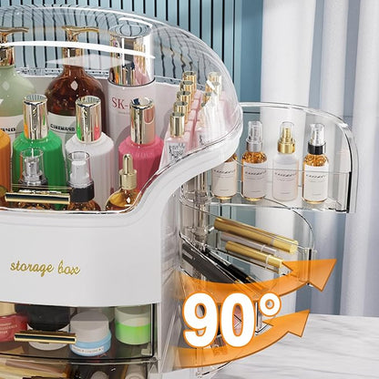 Large Capacity Makeup Organizer Countertop Vanity Organizer for Waterproof and Dustproof Skincare, Multi-Style, Clear