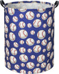 Baseball Kids Laundry Hamper, Large, Cotton & Linen, Waterproof PE Coating, Collapsible, Multi-purpose, Dinosaur Pattern