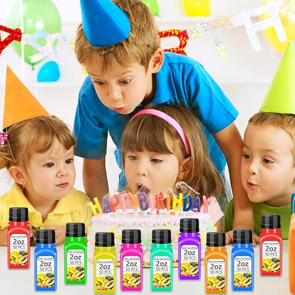 Qiuttnqn 50PCS 2oz Small Plastic Shot Bottles with Caps,Clear Empty Plastic Juice Bottles with 10 Funnels,Small Leak-Proof Juice Containers for Drink Milk Beer Coffee Liquid Beverages