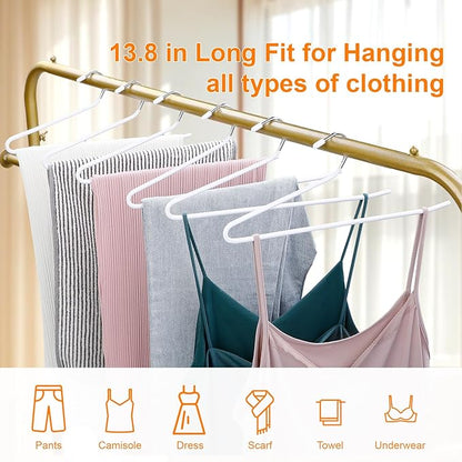 MOPALL Pants Hangers 30 Pack, Non Slip Durable Open Ended Metal Clothes Hangers, Rubber Coated Trouser Hanger Space Saving Convenient for Pants, Jeans, Scarfs and Towels