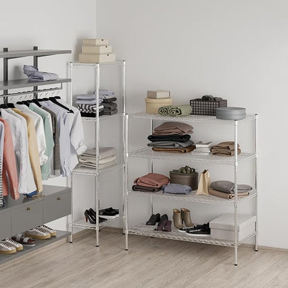 24" Deep x 48" Wide x 54" Height Wire Shelving Kit | 4-Tier | NSF Commercial Storage Rack Unit