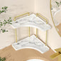 2-Tier Hancrafted Ceramic Bathroom Counter Organizer, KES Marble Pattern Corner Bathroom Countertop Organizer, Vanity Skincare and Makeup Storage Tray Shelf, Polished Gold, BSC900B-PG
